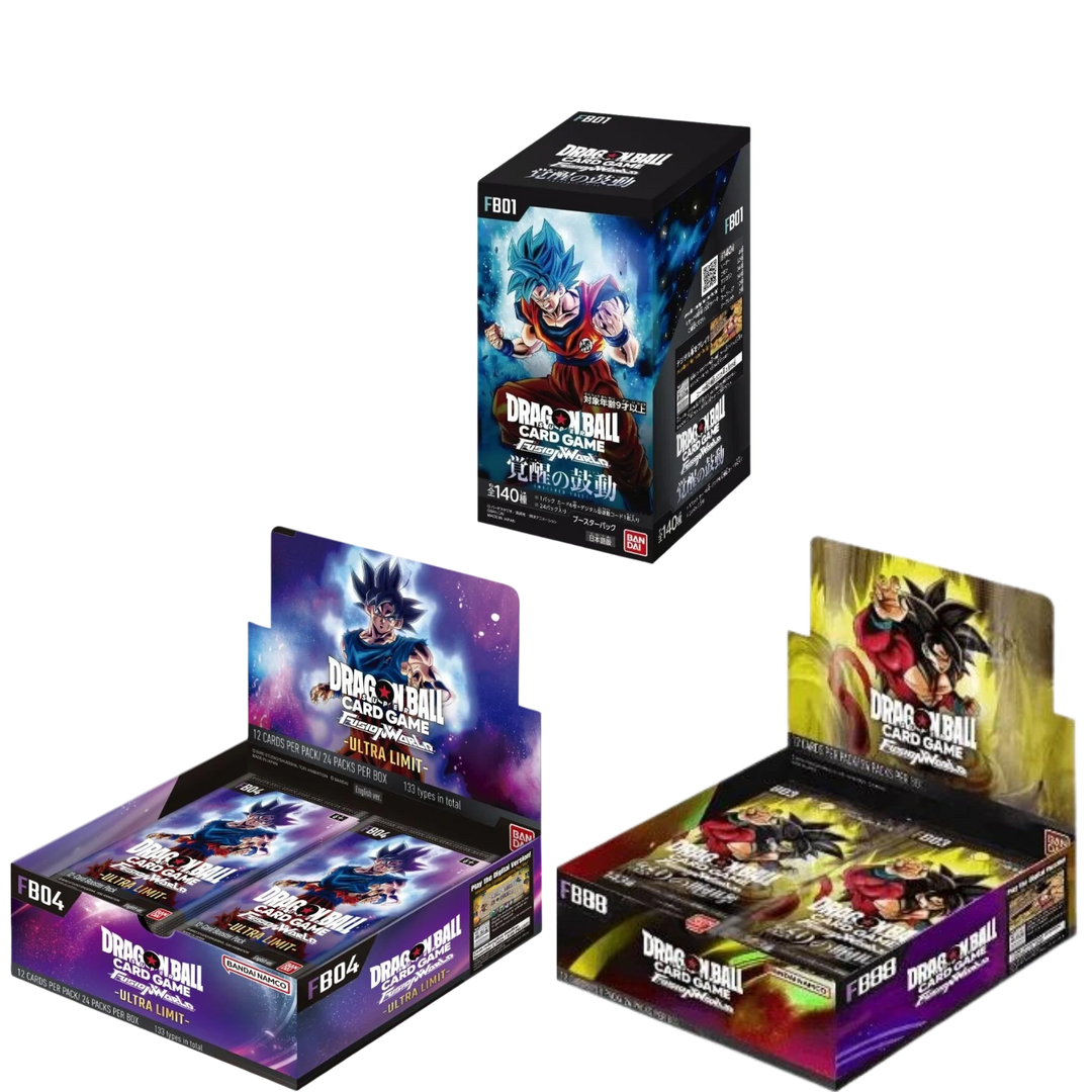 Dragon Ball Super Card Game - Fusion World Display Bundle - FB01 [JP] , FB02 & FB03 [ENG]