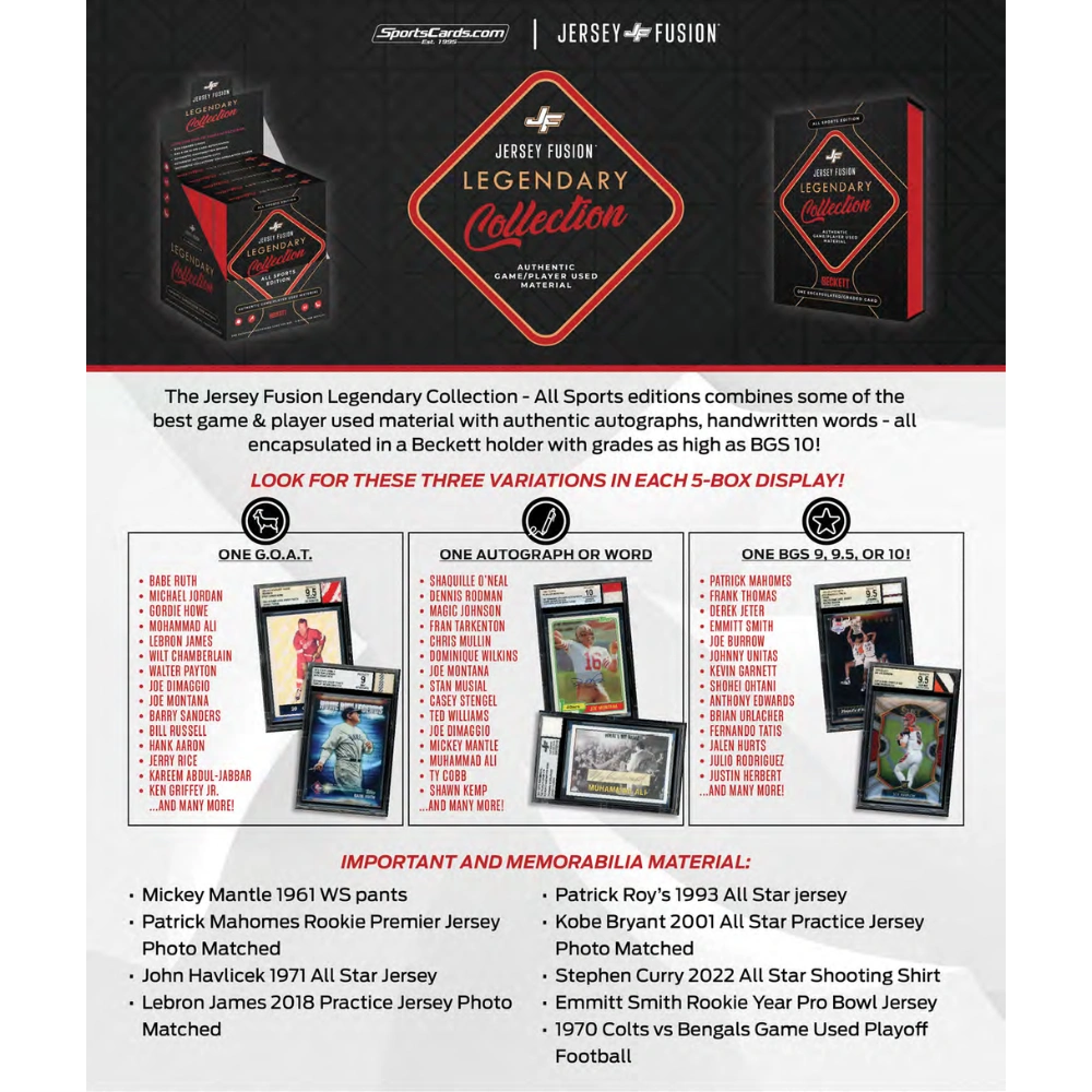 Jersey Fusion 2025 Legendary Collection - Hobby Box