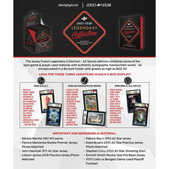 Jersey Fusion 2025 Legendary Collection - Hobby Box