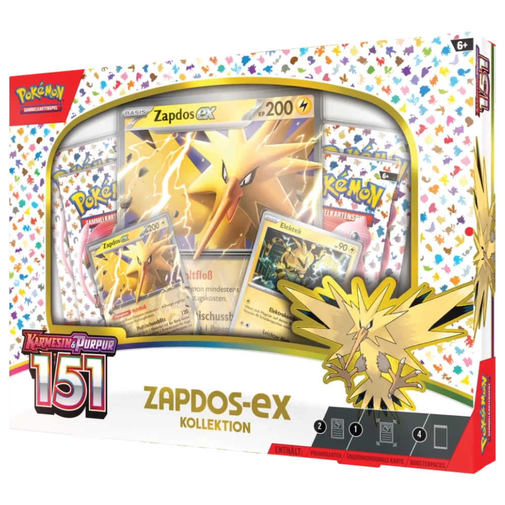 Karmesin & Purpur Pokemon 151 Zapdos ex Kollektion - Deutscsh