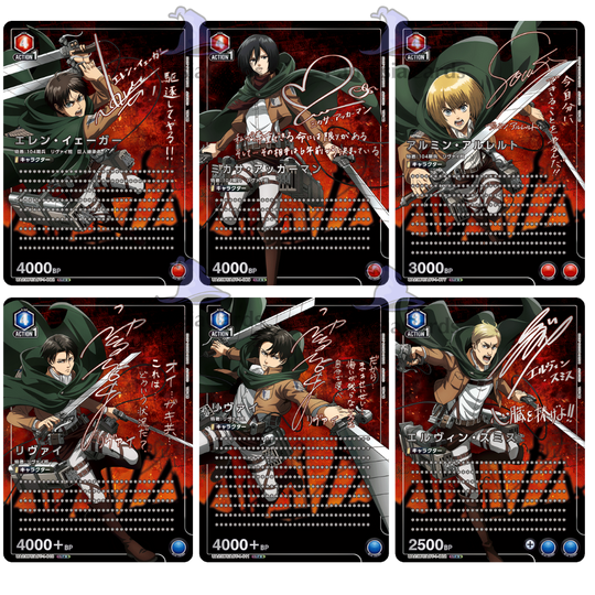 union-arena attack on titan signed cards